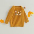 thumbnail image 3 of Okbabeha Toddler Baby Girl Chunky Sweater Romper Onesie Knit Big/Lil Sis Embroidered Sweatshirt Sister Matching Outfit, 3 of 7