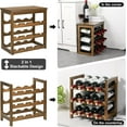 thumbnail image 6 of Wine Rack Freestanding Floor, 6-Tier Display Wine Storage Shelves with Table Top, 24-Botttle Bamboo Wine Rack Shelf for Kitchen Bar Dining Room Living Room, Walnut, 6 of 15