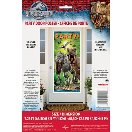 Plastic Jurassic World Door Poster, 60" x 27"