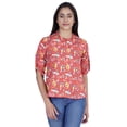 thumbnail image 1 of Moomaya Womens Printed Top Roll-Up Sleeve Collar Neck Button-Down Shirt, 1 of 7