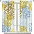 thumbnail image 2 of Blue and Yellow Floral Curtains, Boho Dahlia Daisy Colorful Window Treatments for Living Room Bedroom Kitchen, Floral Seamless Pattern Curtain Set of 2, 84x84 Inch, 2 of 6
