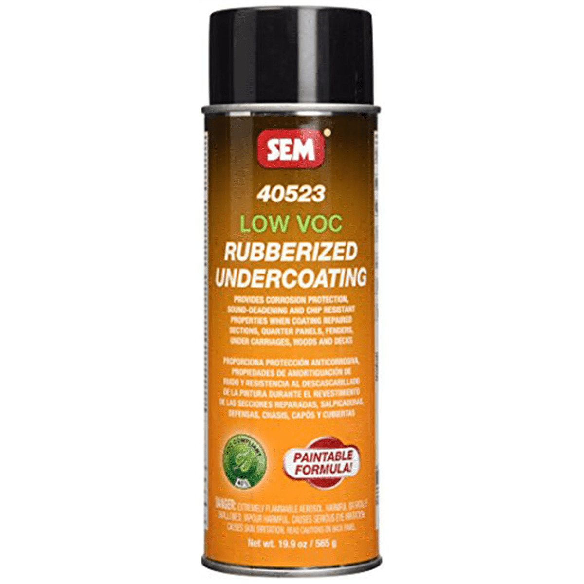 SEM 40523 Black Rubberized Automotive Undercoating, 15 oz
