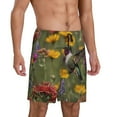 thumbnail image 2 of Naloa Humming Bird Men's Short Pajama Pants, Pj Shorts, Lounge Comfort Shorts-XX-Large, 2 of 6