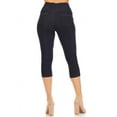 thumbnail image 4 of Jvini Women's Pull On Capri Pants Stretch Knit Denim Jeggings With Pockets, 4 of 5