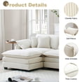 thumbnail image 6 of BUIORD 150" Modular Sectional Sofa, Oversize U-Shaped Sofa and Couch with Reversible Ottoman, 6-Seat Deep Seat Sectional Couch for Living Room, Beige, 6 of 8
