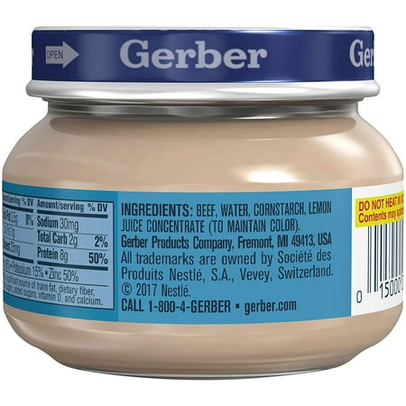 Gerber 2nd Foods Beef & Gravy Baby Food, 2.5 oz, 12 Count