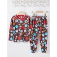 thumbnail image 4 of QEFJNO 2-8Y Kids Boys 100% Cotton Pajamas Set Toddler 2-Piece Long Sleeve Sleepwear Little Boys Soccer Ball Pjs, 4 of 9