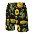 thumbnail image 5 of Kll Bees And Sunflowers Men'S Casual Summer Beach Shorts Hawaiian Shorts With Pockets-Xx-Large, 5 of 9