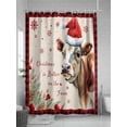 thumbnail image 5 of Red Christmas Small Stall Shower Curtain, Waterproof Shower Curtains for Bathroom, Cow Snowflake Red Plaid Farmhouse Rustic Winter Washable Fabric Bath Curtain for Bathtub with Hooks 36x72 Inches, 5 of 6