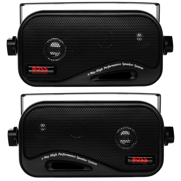 BOSS Audio Systems AVA6200 Altavoces estéreo de caja cerrada de 3 pulgadas - 200 vatios (por par), 3 vías, rango completo, interior, exterior, marino, se venden en pares