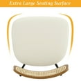 thumbnail image 6 of Swivel Counter Height Bar Stools, Set of 1, 26" Seat Height Upholstered PU Leather Barstools with Rattan Back Wood Legs for Home Kitchen Island, Cream White, 6 of 10