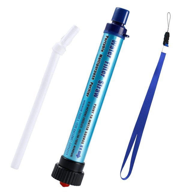 Filtro de agua personal, pajita de purificación de agua de 2 l, kit de filtración de agua de supervivencia al aire libre, sistema de filtro de 0,01 micras WD.WDQZL Hogar