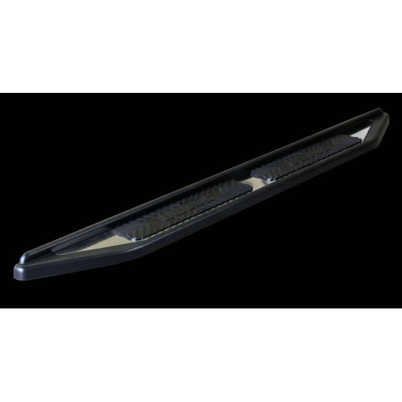 Owens Running Board 63001-01 G2 Custom TPO; Black; Thermoplastic Olefin TPO; Unlighted; Mounting Kit Required; With Stainless Steel Inserts And 2 Step Pads; 75 Inch Length