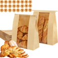 thumbnail image 1 of Qeedee 60 Pcs Paper Bread Bags for Homemade Bread Gift Giving, Sourdough Bread Bags with Tin Tie Ta, 1 of 9