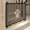 thumbnail image 3 of Pet Gate Pet Gate with Paw Print Design No Drill Pressure Mount 70.86x30.7 Inch Dog Gate Cat Gate Pet Barrier Fence forDoorways Stairs Indoor Pet Safety Gate Pvc Mesh Gate Dog Gate, 3 of 7