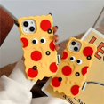 thumbnail image 3 of Funda de silicona suave ultra gruesa con para Apple Color de dibujos animados 3D Lindo Encantador Divertido Adorable Kawaii Niños Niñas Niños (pizza amarilla, para iPhone 13 Pro), 3 of 5