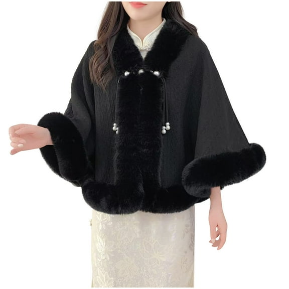 Cavosen Elegant Shawl Wraps Fleece Elegant Shawls Soft Thicken Warm Open Front Scarves Trendy Winter Everyday Wear