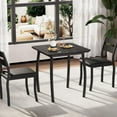 thumbnail image 2 of Huisuilinss 3-Piece Dining Table Set,Farmhouse Kitchen Table And Chair For 2,Wood Square Table With Upholstered Chair,Metal Frame Dining Room Table Set For Small Space Apartment Studio, 2 of 8