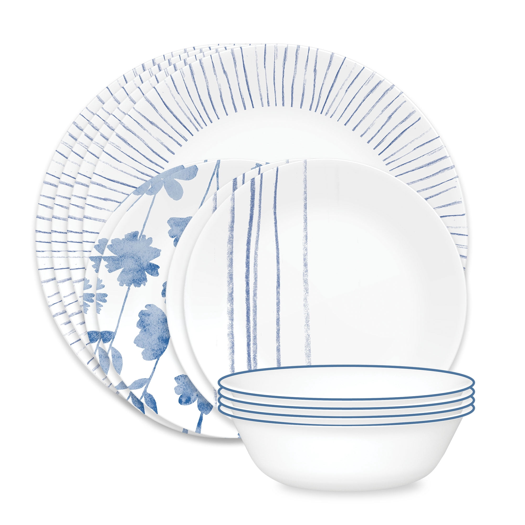 Corelle Bella Faenza Embossed Dinnerware Set, 18-Piece, Durable