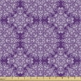 thumbnail image 1 of Purple Mandala Fabric by the Yard Upholstery, Classic Style Victorian Swirled Floral Branches with Effects Design, Decorative Fabric for DIY and Home Accents, 5 Yards, White Purple by Ambesonne, 1 of 4