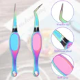 thumbnail image 3 of 2pcs Reverse Tweezers Craft Tweezers Curved Bent Straight Fine Tip Tweezers Stainless Steel Soft-grip Cross Locking Tweezers for DIY Jewelry Eyelash Extensions Nail Beading, 3 of 4
