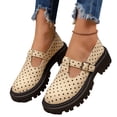 thumbnail image 2 of Willtoo Women Polka Dot T-Strap Mary Jane Platform Shoes, Adjustable Buckle Lug Sole Round Toe Chunky Loafers, Elegant Block Heel Non-Slip Slip-On Dress Shoes Casual Daily Work School Shoes, 2 of 5
