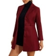 thumbnail image 4 of INSPIRE CHIC Women's Notched Lapel Outerwear Winter Coat XL Deep Red, 4 of 6