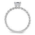 thumbnail image 2 of 14k White Gold Solitaire 1.05ct. Emerald Twisted Ring Band Moissanite Engagement Ri Size 9, 2 of 7
