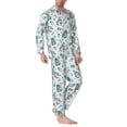 thumbnail image 2 of Hirioo Winter Wonderland Light Blue for Men's Pajama Sets 2 Piece Pjs Men's Long-Sleeved Pajama Set Button Down Sleepwear,S-XXL-X-Large, 2 of 7