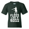 thumbnail image 2 of Floss Like A Boss - Flossin Dance Funny Emote Youth T Shirt - Small - Forest, 2 of 6