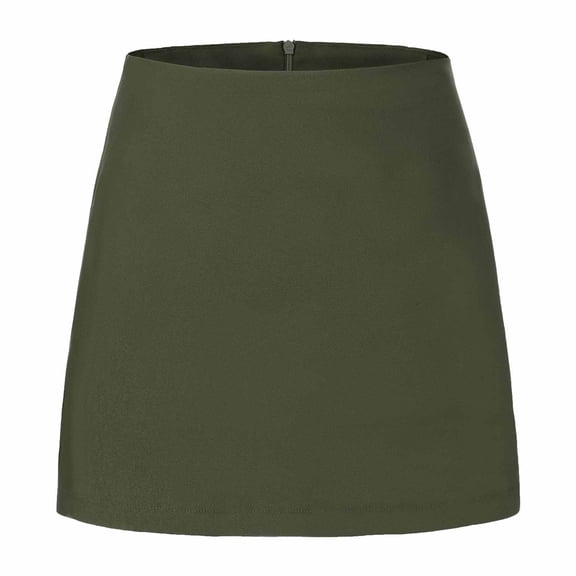 Wyobmus Womens Skort Skirt Modern Fit Business Casual High Waist Side Slit Suit Skirt Women Quick Dry Mini Pencil Bodycon Skirt A-Green
