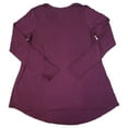 thumbnail image 2 of Hue Utopia Women's Long Sleeve V-Neck Super Soft Hi-Lo Hem Legging Tunic Tee (Deep Burgundy, XL), 2 of 3