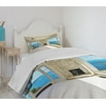 thumbnail image 4 of Ambesonne Modern Quilted Bedspread Set 2 Pcs, Ocean Nature Forest View, Twin Size, White and Blue, 4 of 6