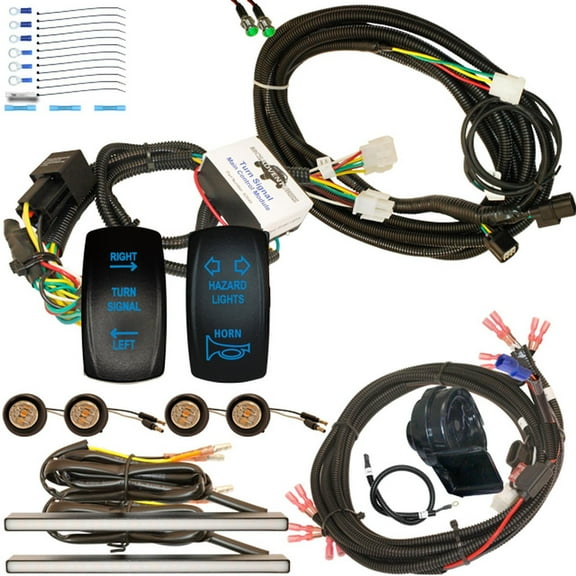 MCSADVENTURES Plug and Play Vertical Rocker Switch Plug and Play turn kit with Horn / Hazard addon for Honda Talon - forward facing stick-on lights