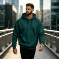 thumbnail image 3 of Yungyresw Essentials Hoodie for Men Adjustable Drawstring Long Sleeve Ribbed Cuffs Hoodies Kangaroo Pocket Pullover Fall Casual, 3 of 10