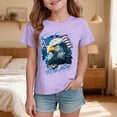 thumbnail image 2 of Quealent Kids American Flag Shirt Boys Girls Toddler 4th of July Tshirts Patriotic Tee Tops Independence Day Short Sleeve (Purple, 2-3 Years), 2 of 5