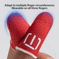 thumbnail image 3 of enqiretly 2 Pieces Smartphone Games Fingertip Sleeves Sweat-proof Gloves Portable Touch Screen Comfortable Reusable Controller Covers Silver Gray, 3 of 5