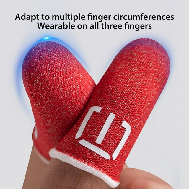 2 Pieces Smartphone Games Fingertip Sleeves Sweat-proof Gloves Portable Touch Screen Comfortable Reusable Controller Covers Gray Silver