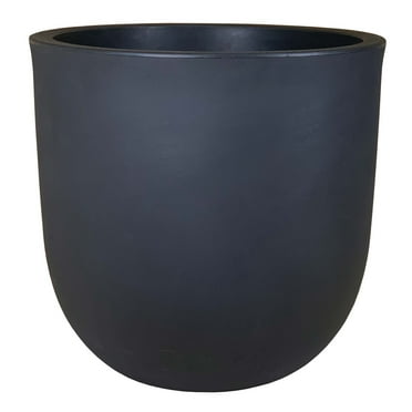 Better Homes & Gardens 22in Mosswood Resin Planter, Matte Black