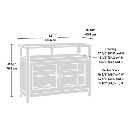 Sauder - Cottage Road Collection TV Cabinet for Most Flat-Panel TVs Up to 42" - Mystic Oak
