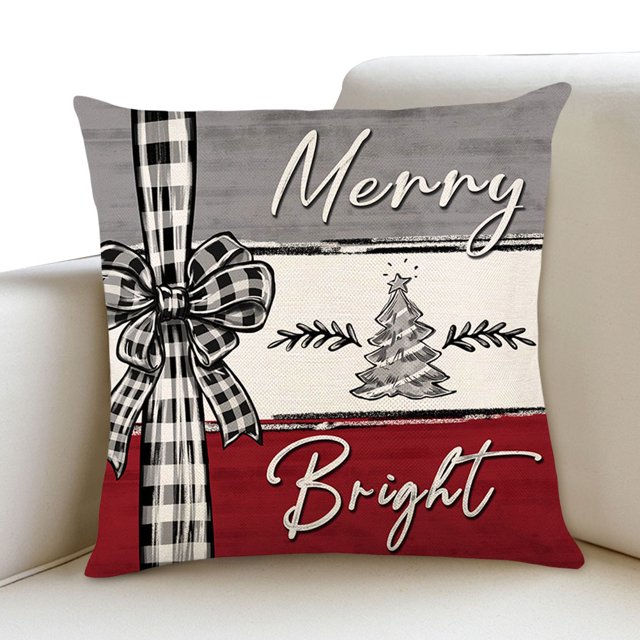 Funda Cojín Almohada Fundas Lino Navideño para Cama Sofá Sala Estar