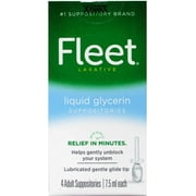 Fleet Laxative Liquid Glycerin Suppositories | 4 Count | 7.5 ML Each | Pack of 12 | Fast Constipation Relief in Minutes