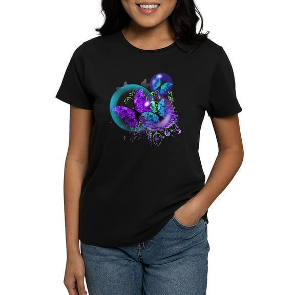 CafePress - Bubble Butterflies CM BB T Shirt - Women's Traditional Fit Dark T-Shirt