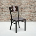 thumbnail image 2 of Flash Furniture HERCULES Series Black 3 Circle Back Metal Restaurant Chair - Walnut Wood Back & Seat, 2 of 7