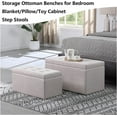 thumbnail image 3 of Storage Ottoman  with 2.56-inch Thick Seat, 31.5 inch Nesting Ottoman Set of 2, Hinged Flip Top  with Storage for Living Room, Bedroom, Beige, 3 of 6