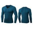 thumbnail image 4 of Men's V Neck Shirts Long Sleeve Workout Gym T-Shirt Running Top Cool Dry Sports Baselayer Undershirts, 4 of 4