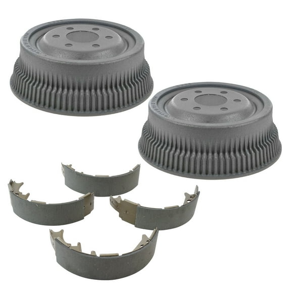 TRQ Rear Brake Shoe Pad & 10 Inch Brake Drum Pair Set Kit LH & RH for Dakota BKA10463