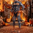 thumbnail image 2 of VeFlora Halloween Men's Bodysuit Muscle Animal Printed, Halloween Animal Cosplay Skinny Catsuit Fullbody Jumpsuit Costumes With Tail(Black/XXL), 2 of 2