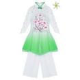 thumbnail image 3 of Aislor Kids Girls Chinese Traditional Dance Cheongsam Style Costume Yangko Classical National Dress Set with Pants, 3 of 7