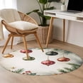 thumbnail image 4 of Round Area Rugs Collection 3 Ft, Christmas Non-Slip Residential Carpet, Winter Colorful Xmas Balls Star Pine Needles Indoor Crawling Mats Doormat Runner Rugs Play Mat for Bedroom, 4 of 8